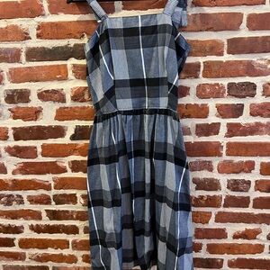 Vintage 80s Black and White Plaid Dress